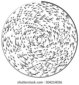 Random concentric segmented circles. Circular geometric element.