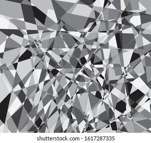 Random connected, broken glass shards like gray scale pattern