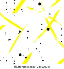 Random  contrast chaotic lines abstract geometric pattern. Grunge dots texture. Modern, contemporary art, fantasy splash illustration