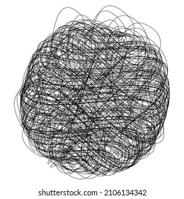 Random curly, tangle, twine lines. Doddle, sketchy, sketch rounded scribble lines