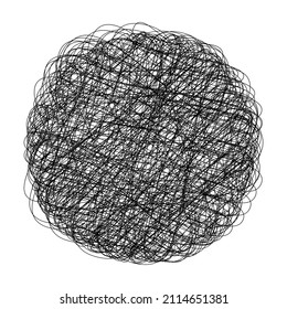 Random curly, tangle, twine lines. Doddle, sketchy, sketch rounded scribble lines