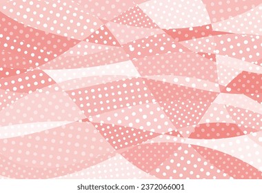 Random Curves, Polka Dot Pattern Background Illustration in Pink
