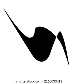 Curva aleatoria, acurrucarse, forma abstracta de mano libre. Esquivar, distorsión de la maniobra, elemento de efecto de deformación