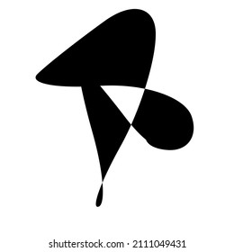 Curva aleatoria, acurrucarse, forma abstracta de mano libre. Esquivar, distorsión de la maniobra, elemento de efecto de deformación