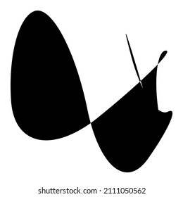 Random curvy, squiggle, freehand abstract shape. Squiggle, wriggle distortion, deformation effect element