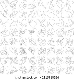 Random curvy, squiggle, freehand abstract shape. Squiggle, wriggle distortion, deformation effect element