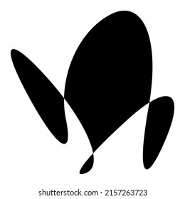 Random curvy, squiggle, freehand abstract shape. Squiggle, wriggle distortion, deformation effect element