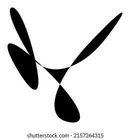 Random curvy, squiggle, freehand abstract shape. Squiggle, wriggle distortion, deformation effect element
