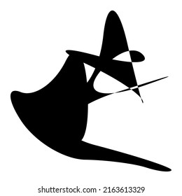 Random curvy, squiggle, freehand abstract shape. Squiggle, wriggle distortion, deformation effect element