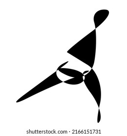 Random curvy, squiggle, freehand abstract shape. Squiggle, wriggle distortion, deformation effect element