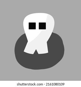 random cute skull character illustration