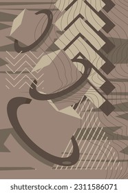 Antecedentes geométricos mínimos de color gris oscuro aleatorio. Cartel de afiche de tema geométrico retro. Plantilla de formas abstractas vintage para el diseño de portada.