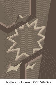 Antecedentes geométricos mínimos de color gris oscuro aleatorio. Cartel de afiche de tema geométrico retro. Plantilla de formas abstractas vintage para el diseño de portada.