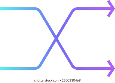 Random Data analysis icon with blue duotone style. shuffle, randomize, arrow, forward, rotate, direction, action. Vector illustration