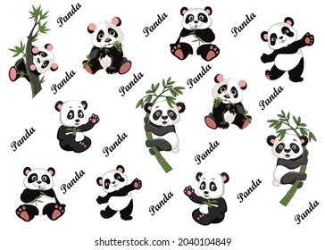 random design panda with bamboo tree for textile factory