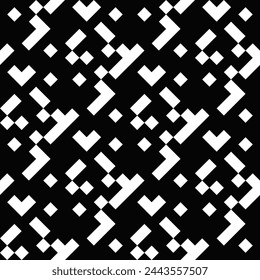 Fondo de patrón geométrico monocromo abstracto diagonal aleatorio - diseño vectorial repetitivo