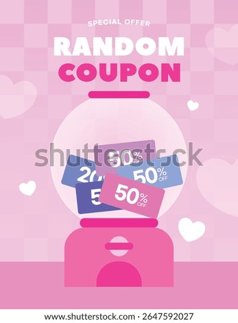 Random Discount Coupon Illustration Design