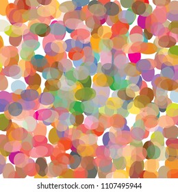 Random distributed, hand drawn elliptical patches overlapping in vibrant colors