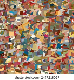 Distribuidor aleatorio de rectángulos de colores creando ocupado, denso patrón moderno