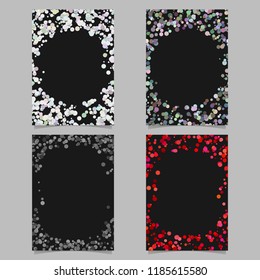 Random dot background round brochure border design set - vector graphics