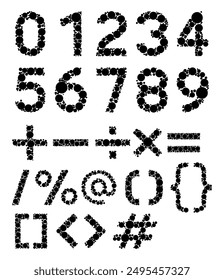 Random dot numbers alphabet letters