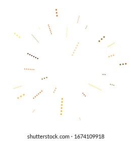 Random Punkte, abstrakte Kreise. Falten, punktförmige, strahlende, kreisförmige geometrische Illustration. Polka-Punkte, Pointillist, Pointillismus-Gestaltungselement