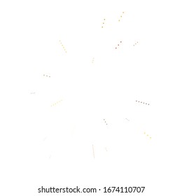 Random dots, circles abstract. Speckles, dotted radial, radiating, circular geometric illustration. Polka-dots, pointillist, pointillism design element