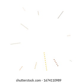 Random dots, circles abstract. Speckles, dotted radial, radiating, circular geometric illustration. Polka-dots, pointillist, pointillism design element