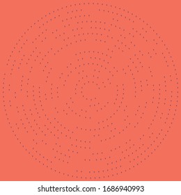 Random dots, circles abstract. Speckles, dotted radial, radiating, circular geometric illustration. Polka-dots, pointillist, pointillism design element