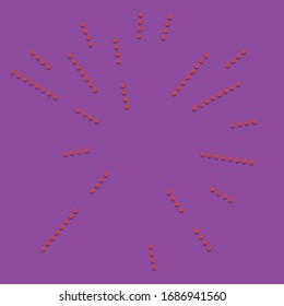 Random dots, circles abstract. Speckles, dotted radial, radiating, circular geometric illustration. Polka-dots, pointillist, pointillism design element
