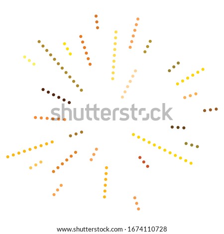 Random dots, circles abstract. Speckles, dotted radial, radiating, circular geometric illustration. Polka-dots, pointillist, pointillism design element