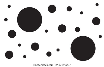 Random dots, circles. Dotted, speckles pattern. Pointillist, pointillism background. Stipple, stippling texture. Vector isolated on white background.