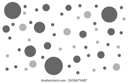 Random dots, circles. Dotted, speckles pattern. Pointillist, pointillism background. Stipple, stippling texture. Vector isolated on white background.