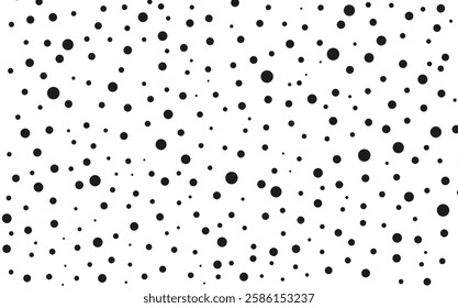 Random dots and circles form a stippled, speckled pattern with a dynamic, textured design. Perfect for abstract, modern, and artistic compositions.