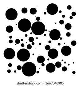 Random dots, circles pattern. Pontillist / screntone /  half-tone  graphic element