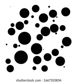 Random dots, circles pattern. Pontillist / screntone /  half-tone  graphic element