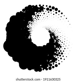 Random dots, circles spiral, swirl, twirl