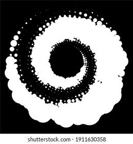 Random dots, circles spiral, swirl, twirl