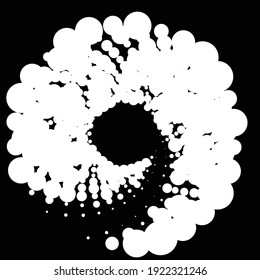 Random dots, circles spiral, swirl, twirl