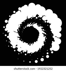 Random dots, circles spiral, swirl, twirl