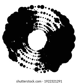 Random dots, circles spiral, swirl, twirl