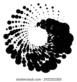 Random dots, circles spiral, swirl, twirl