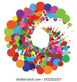 Random dots, circles spiral, swirl, twirl