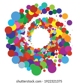 Random dots, circles spiral, swirl, twirl