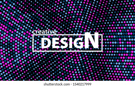 Random dots. Color circles on black background. Vector illustration. Colorful polka dots pattern.