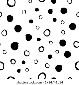 Random dots seamless pattern. Doodle circles texture background.