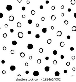 Random dots seamless pattern. Doodle circles texture background.