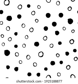 Random dots seamless pattern. Doodle circles texture background.