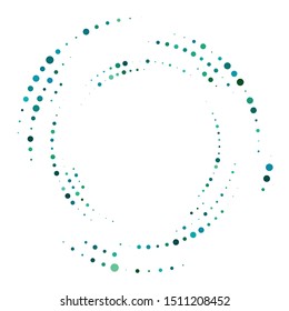 Random dotted, dots, halftone speckles concentric circle.Spiral, swirl, twirl element.Circular and radial lines volute, helix.Segmented circle with rotation.Radiating arc.Cochlear, vortex illustration