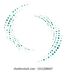 Random dotted, dots, halftone speckles concentric circle.Spiral, swirl, twirl element.Circular and radial lines volute, helix.Segmented circle with rotation.Radiating arc.Cochlear, vortex illustration